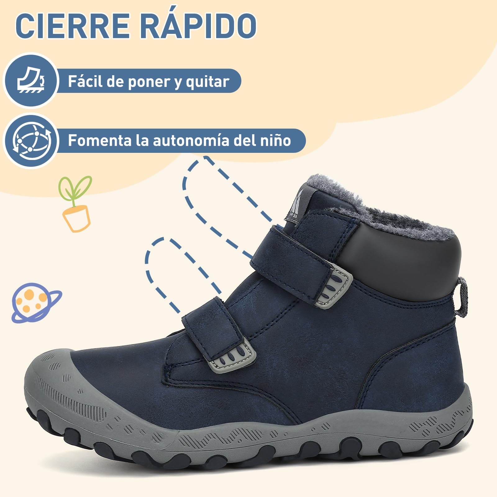 Mishansha Botas Nieves Niño Niña Antideslizante | Cómodas, Cálidos, Resistente al agua, Trekking, Invierno, Caminar, Acampada, Zapatillas de Senderismo