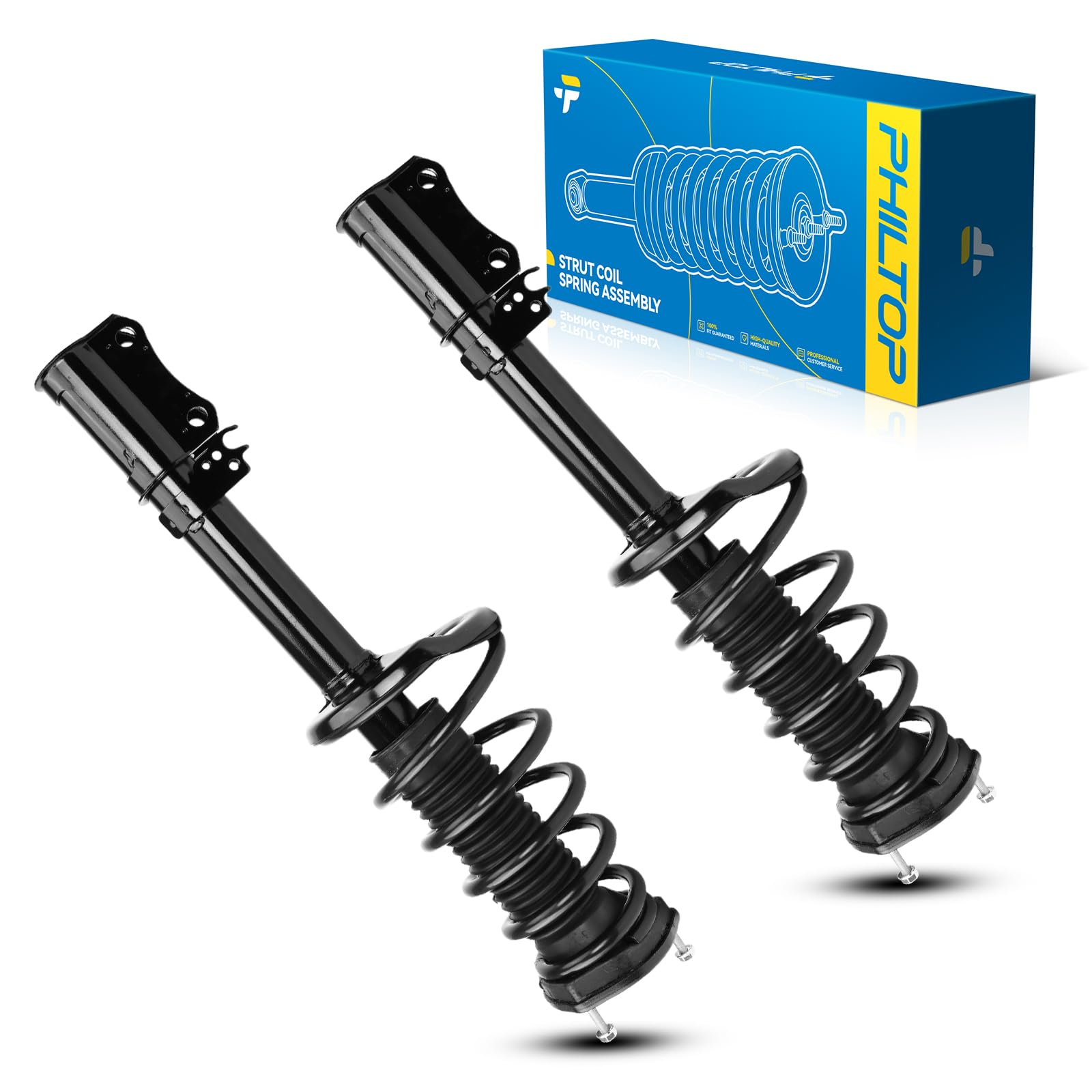 PHILTOP 2PCS Rear Complete Struts Assembly with Coil Spring Fit for Toyota