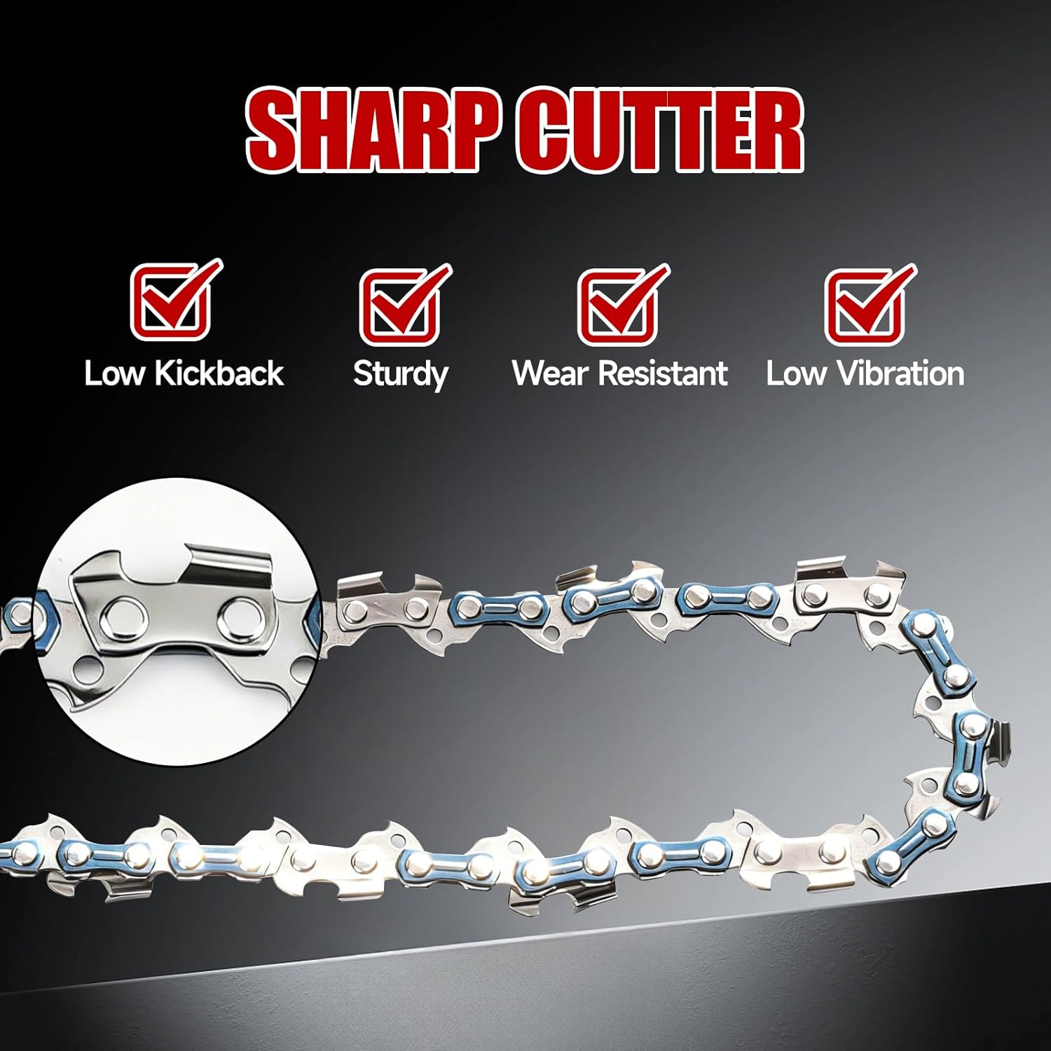 5 Pack 18 Inch Chainsaw Chain .325" Pitch .050" Gauge 72 Drive Links Fits Husqvarna 440, Echo CS-400, Jonsered - 591094872, 20lpx072g