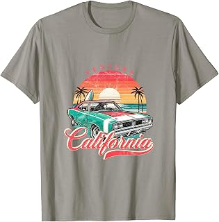 Classic Muscle Car Retro Ventura California Beach Surfer Sun T-Shirt