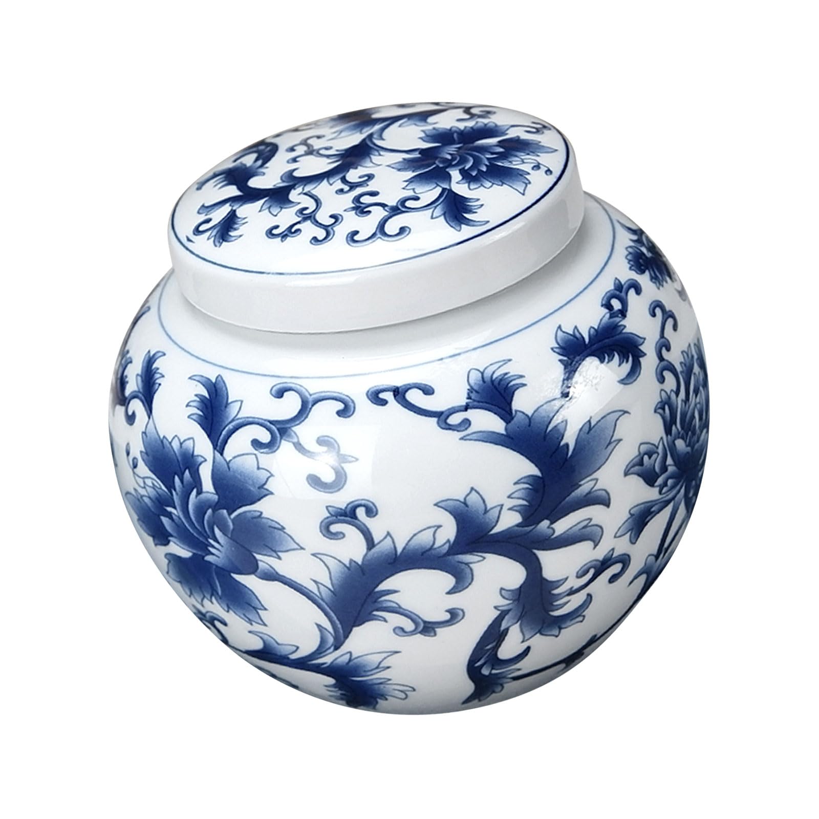 Pale Ceramic Cenotaph Jar for Debris with Traditional Symbolic Patterns Permanent Artifact for Home Display Ceramic Jar with Favorable Patterns
