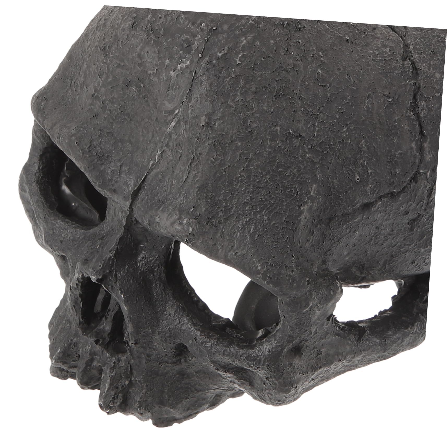 Cabilock 4 Piezas Adornos De Resina De Calavera. Ocultación Decoraciones De La Cueva del Tanque De Peces Decorativo Terrario De Piel De Reptil Decoración Esqueleto para Falso Black