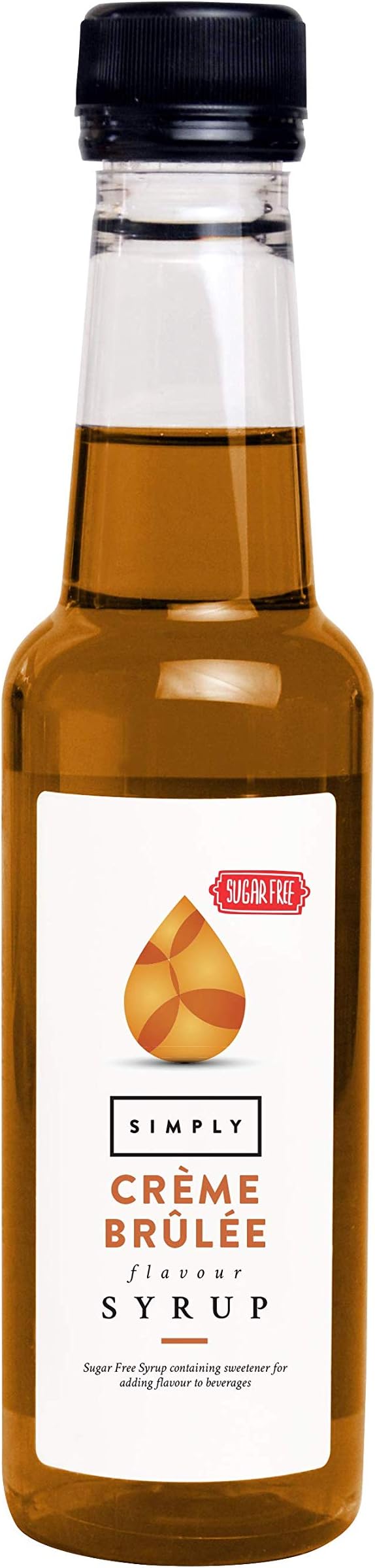 Simply Sugar Free Crème Brulee Syrup, Low Calorie, Vegan & Nut Free Flavoured Syrup for Coffee, Cocktails & Baking (250ml)