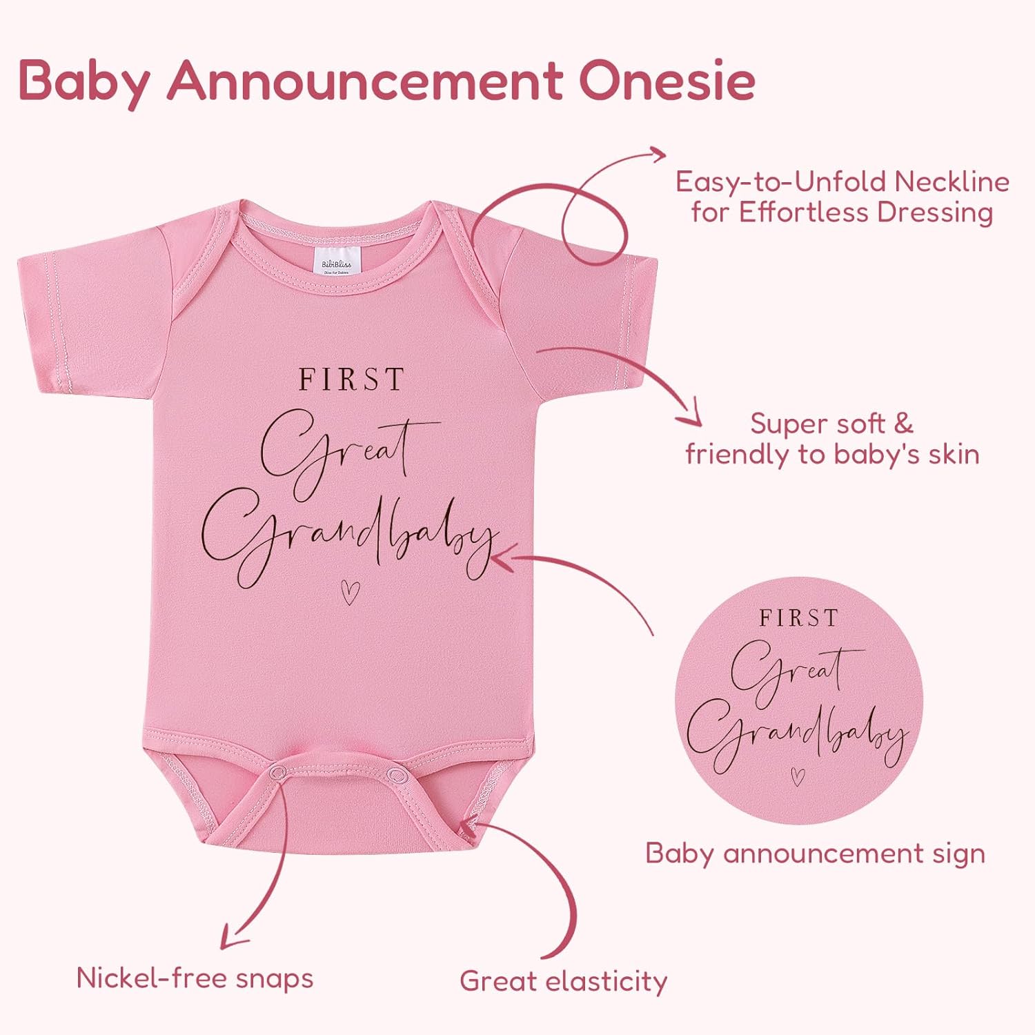 First Great Grandbaby Baby Onesie,Gender Reveal Outfit Gift for Grandma,Baby Coming Soon - Image 2
