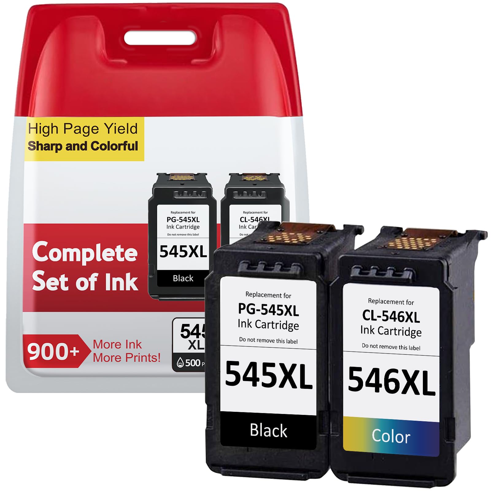 Druckerpatronen 545 546 XL, PG-545/CL-546 XL Multipack Kompatibel für Original Canon 545 546 Drucker-Tintenpatronen, Patronen 545 546 für Pixma TS3150 TS3350 TR4500 TR4551 MG2500 MG2550S MX495 iP2800