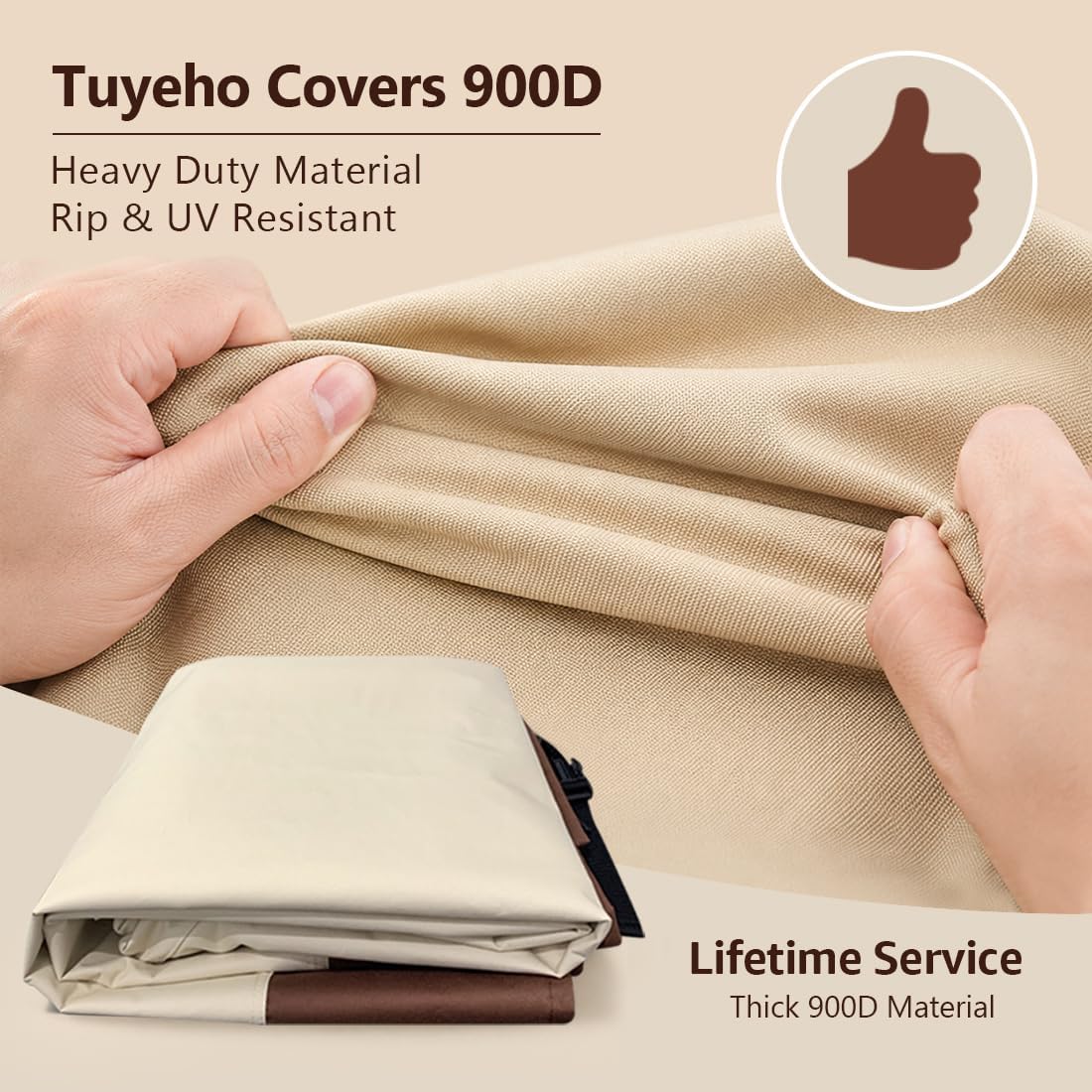 Tuyeho Adirondack Patio Chair Cover 38x31x30 Waterproof Outdoor 900D image 3