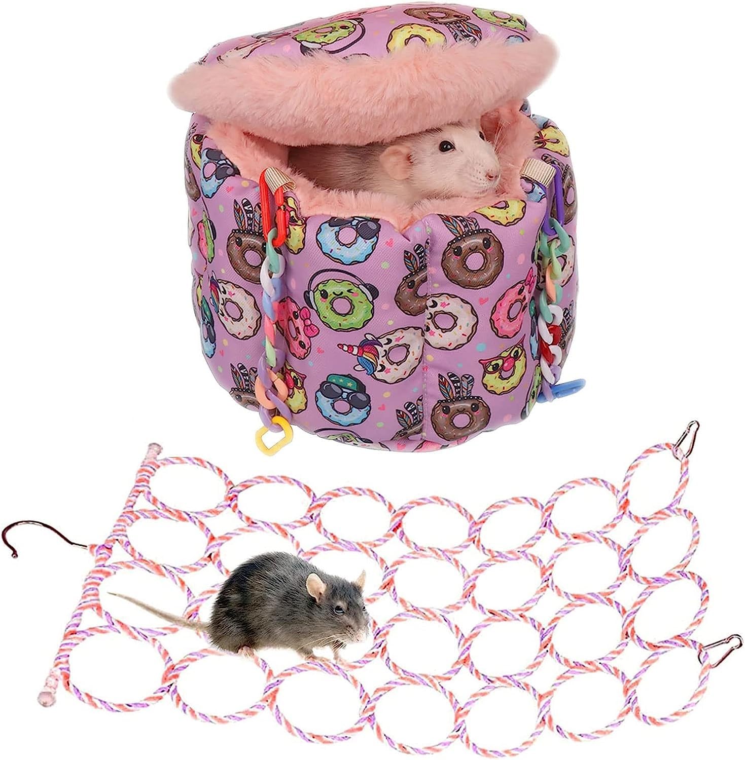 Small Animal Bed Cozy Rat Hammock - Warm Hanging Bed For Small Pets ...