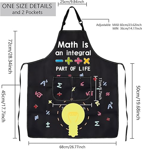 Miniatura 2 de MBMSO Delantal de matemáticas inspirado en matemáticas, regalo para los amantes de las matemáticas, delantal de matemáticas es una parte integral de
