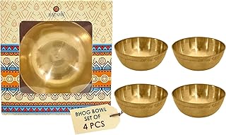 SATVIK Set of 4 Big Brass Bhog Bowl Set for Pooja 
