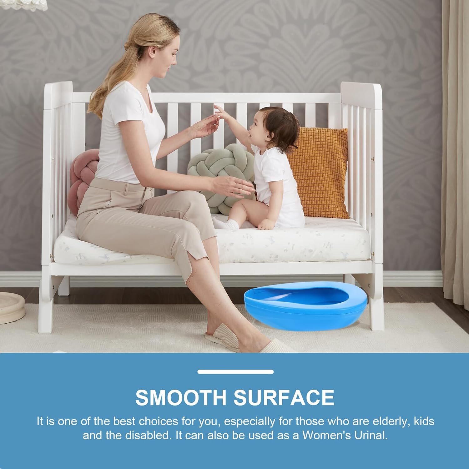 LABRIMP Thickened Bedpan for Patients Drop-Resistant Urinal for Elderly Pregnant Women Hospital and Home Use with Ergonomic Design and Sturdy Construction