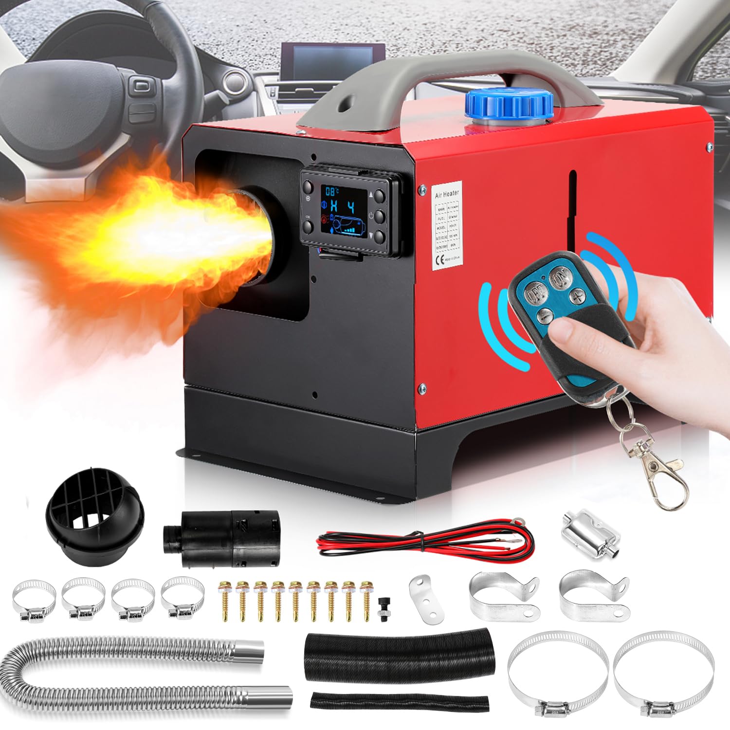 Daromigo Standheizung Diesel 8kw 12V, Dieselheizung mit Fernbedienung & LCD-Bildschirm, Schnelles Aufheizen, Geringe Geräuschentwicklung, für LKW, Transporter, Wohnmobil RV Boote Auto