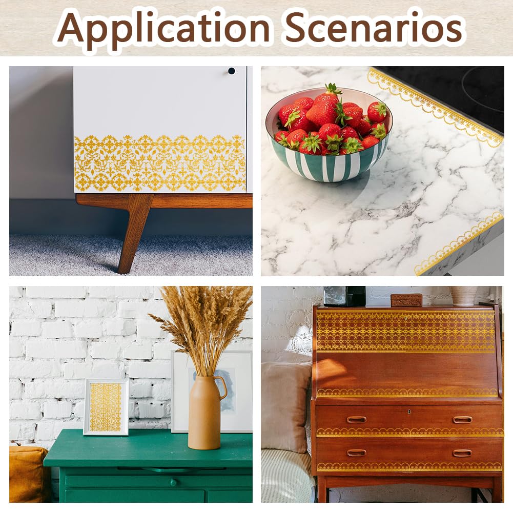 Amazon.com: PLIGREAT 3 Sheets Rub on Transfers for Crafts and Furniture  Gold Lace Pattern Stickers for DIY Wood Wardrobe Drawer Cabinet Door Table  Chair Decoration Old Furniture Renovation Decor Sticker