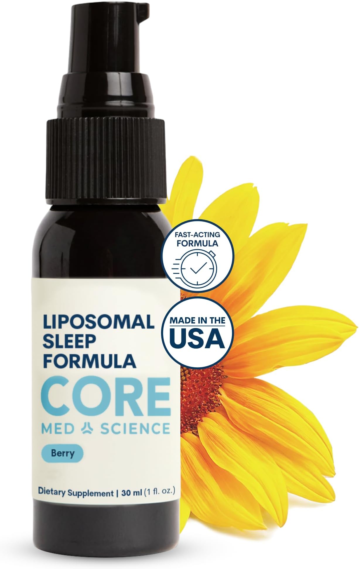 Core Med Science Liposomal Sleep Spray - High Absorption Liquid Melatonin Spray for Adults - GABA & Glutathione for Natural Sleep Wake Cycle & Nighttime Wellness, Non-GMO, 1 Fl Oz