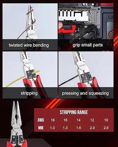 Miniatura 7 de Juego de 3 alicates multiusos, incluye linieros de 8.5 pulgadas, punta de aguja de 9 pulgadas y cortador lateral diagonal de 7.5 pulgadas