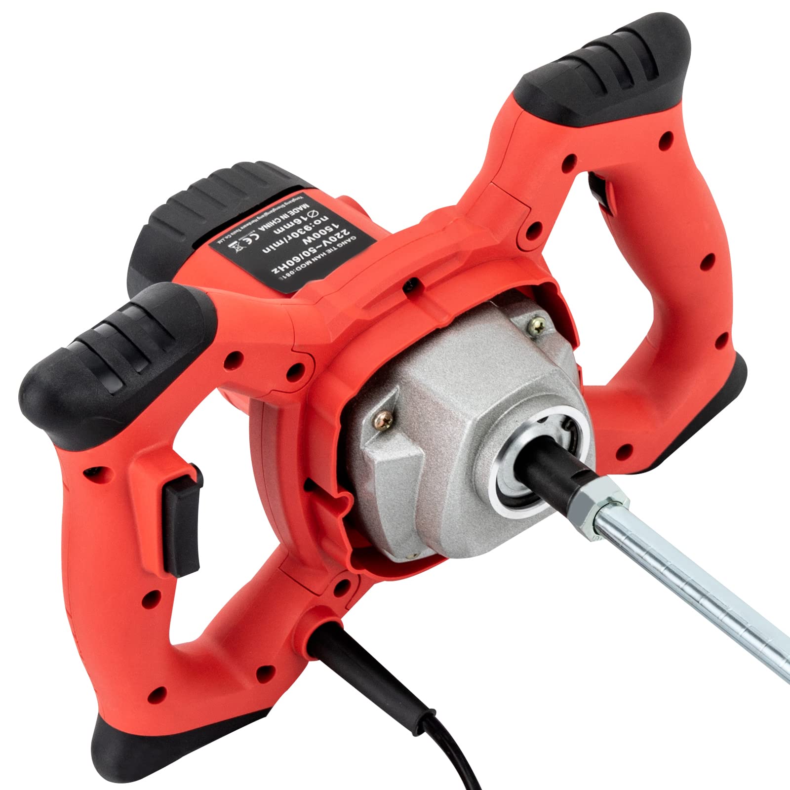 Mezclador Eléctrico De Grado Industrial 1500w Mezclador De Pintura Y Revestimiento, Mezclador De Cemento Mano, Mezclador De Lodo De Hormigón Portátil