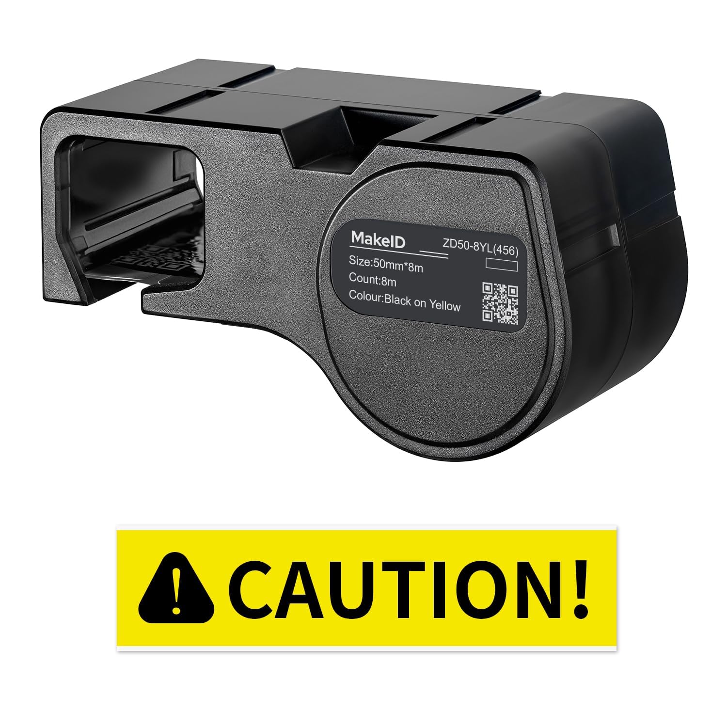 MakeID PET Labels for Industrial Label Printer D50, 50 mm x 8 m, Indoor/Outdoor Use, Security, Asset Tracking, Electrical Marking