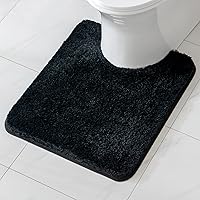 Vista 43 de MIULEE Alfombras de baño naranjas en forma de U, de microfibra suave y absorbente, antideslizantes, de secado rápido, esponjosas, para base