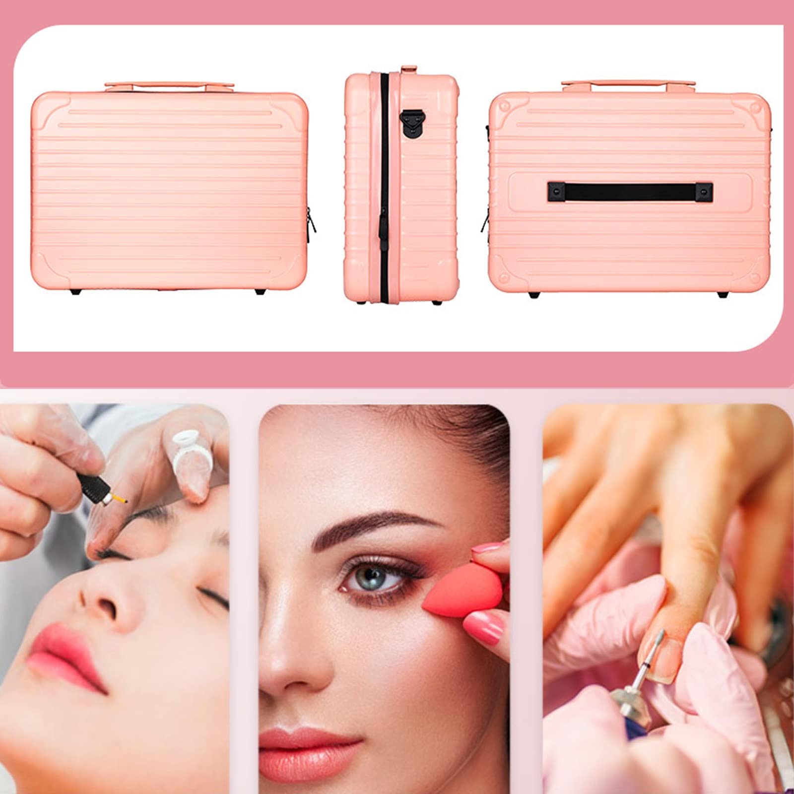 Kosmetikkoffer, großer Make-up-Organizer für Reisen, Make-up-Koffer/Künstler-Aufbewahrungstasche mit verstellbaren Trennwänden für Kosmetikartikel