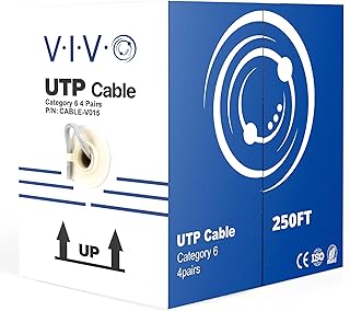 VIVO Gray 250ft Bulk Cat6, CCA Ethernet Cable, 23 AWG, UTP Pull Box, Cat-6 Wire, Indoor, Network Installations CABLE-V015