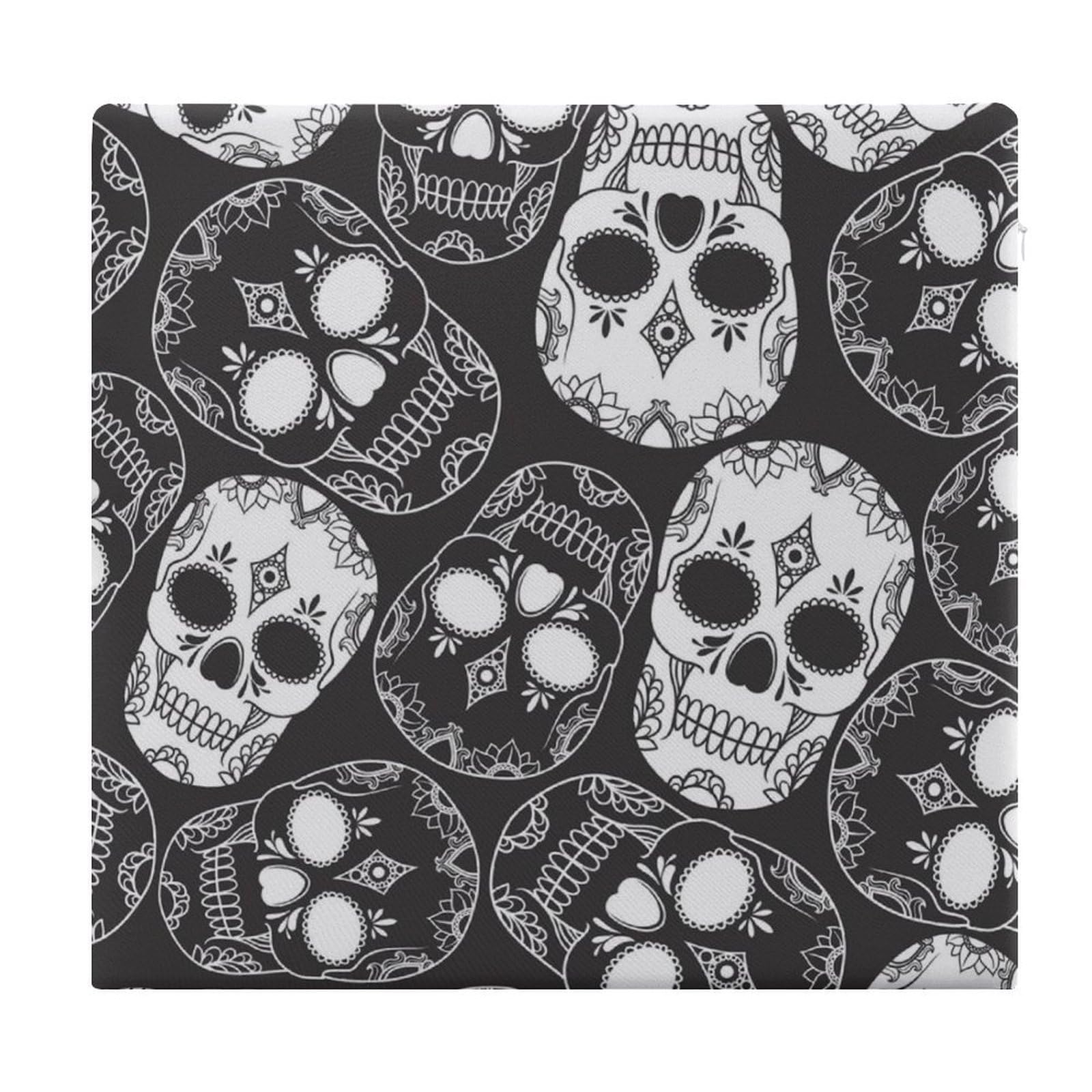 JZemdybill Chair Pad, Sugar Skull Seat Pad, Square Chair Cushion for Yoga Living Room Balcony
