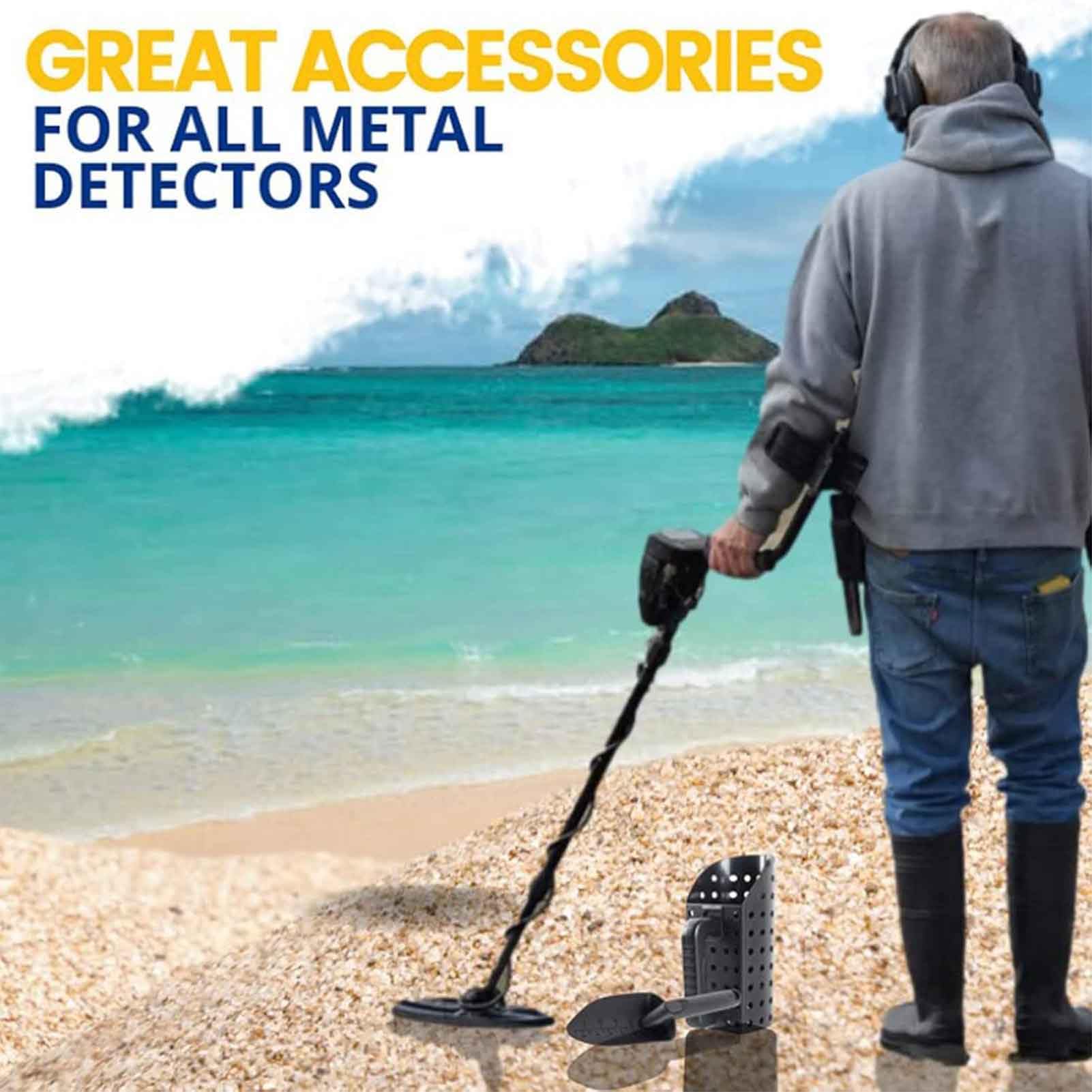 Set di Pale per Sabbia per Metal Detector, Strumenti per scavi per Metal Detector, Pala per Sabbia per Metal Detector con Manico, Pala da Spiaggia per Bambini e Adulti