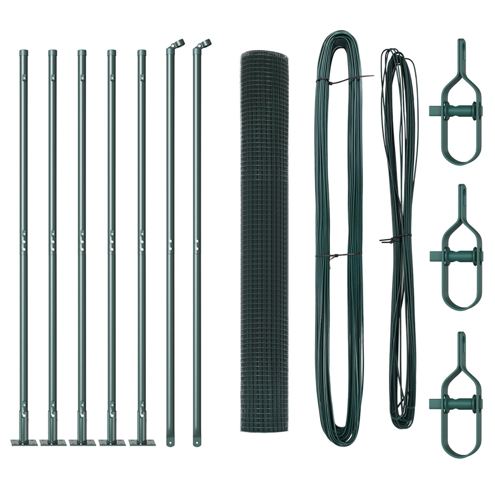 Vidaxl Welded Wire Fence With Flange Posts Green 10 X 1.2 Steel Durable For Outdoor Use For Gardens And Property Boundaries Security Pvc Traditional Post Size 7