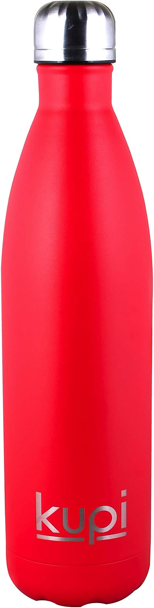 KUPI - Stainless Steel Vacuum Insulated Thermos Bottle 750 ML | Leak Proof, Double Walled, Powder Coated, | 12 HRS Hot & 24 HRS Cold Flask Bottle (Red, 750 ML)