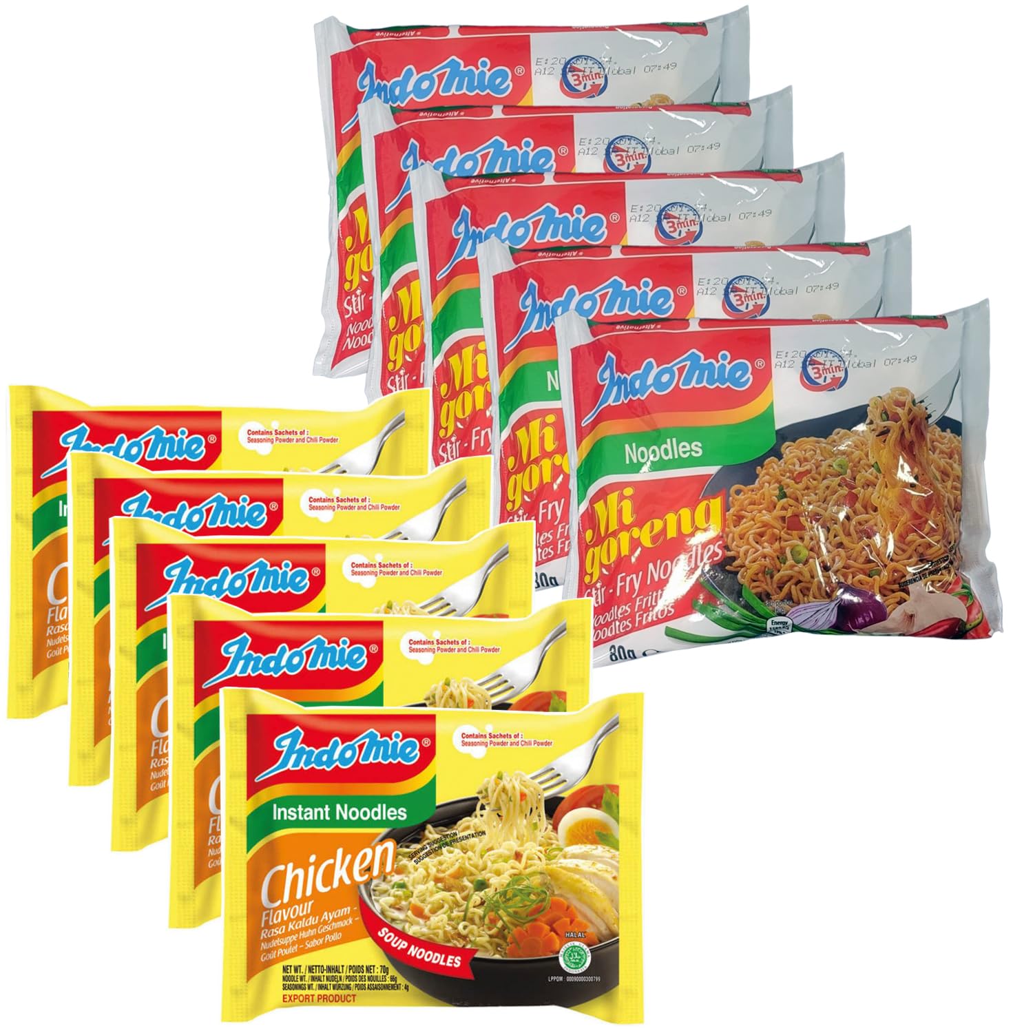 Indomie Noodles Mixto Pack 10 x 820g Mi Goreng Pollo