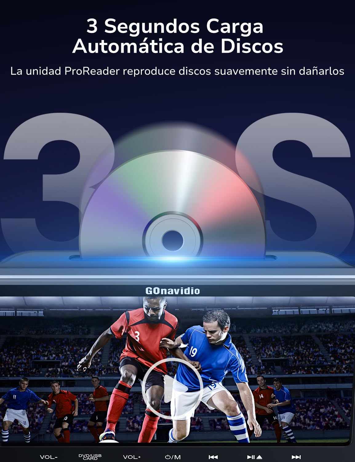 GOnavidio 10,1" Reproductor de DVD para Reposacabezas con Entrada HDMI, 2 Soportes de Montaje y 2 Auriculares, Soporte para Pantalla de Sincronización, Región Libre (Sin batería)