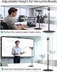 Webcam Stand pour bureau, levez la hauteur de bureau support avec réglage pour Logitech Webcam C920 C922 BRIO,360°Trépied de bureau rotative pour le streaming en direct / appel vidéo avec filetage de 1/4"