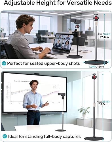 Miniatura 2 de Soporte para cámara web para escritorio, soporte de escritorio con ajuste para cámara web Logitech C920 C922 BRIO, trípode de escritorio giratorio