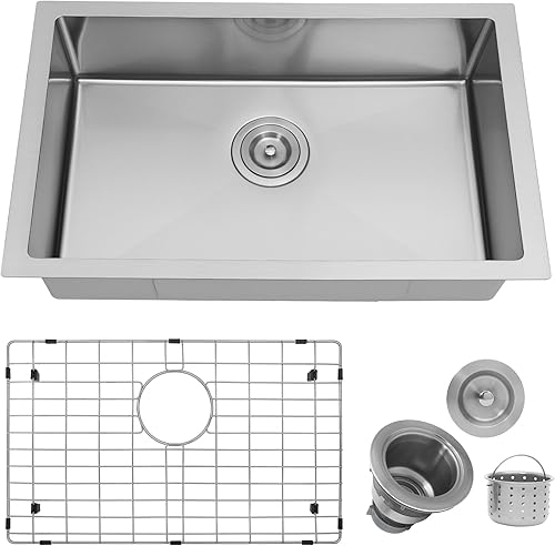 Miniatura 15 de Kitsitchen Fregadero de cocina para autocaravana de 23 pulgadas, fregadero de cocina de acero inoxidable calibre 18, fregadero de cocina de un solo