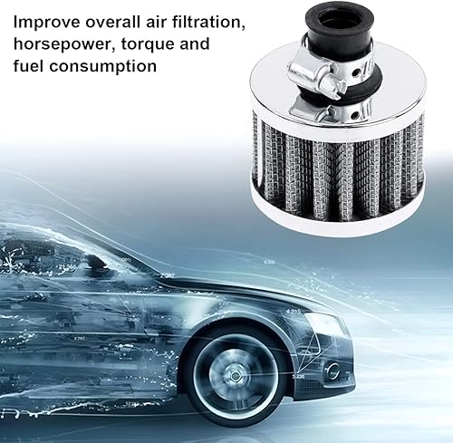 Miniatura 3 de BESULEN Filtro de entrada de aire, filtro de aire frío universal de 0.47 pulgadas, limpiador de filtro de entrada de aire turbo de 0.472 in para