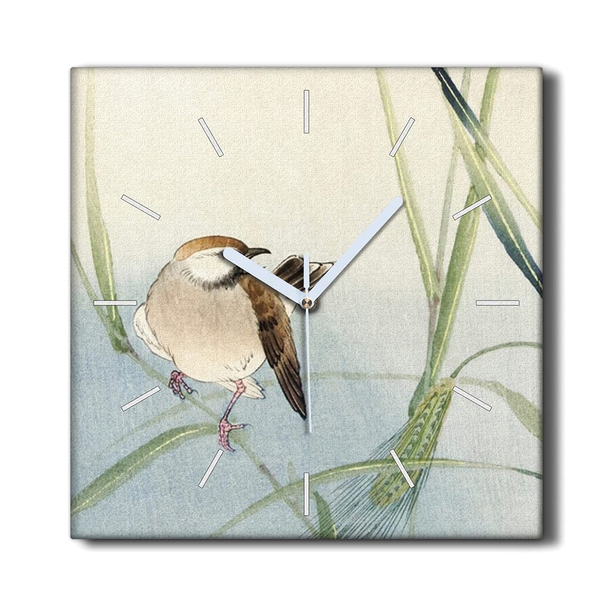 Horloge Murale Oiseau Moineau Toile Silencieuse pour Salon Déco