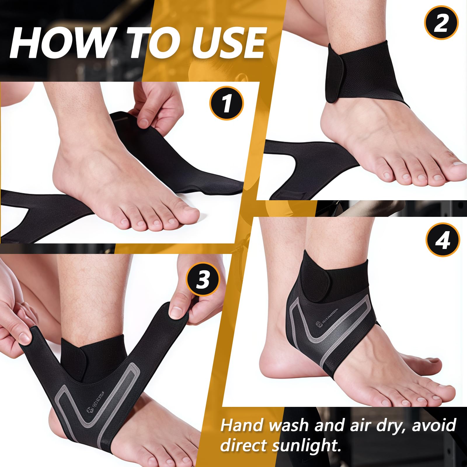 DiviDermy ChevillèRe Entorse,ChevillèRe De Maintien Sport, Chevillère pour Hommes & Femmes, Confortable Et RéGlable, M(Pied Gauche) - 5