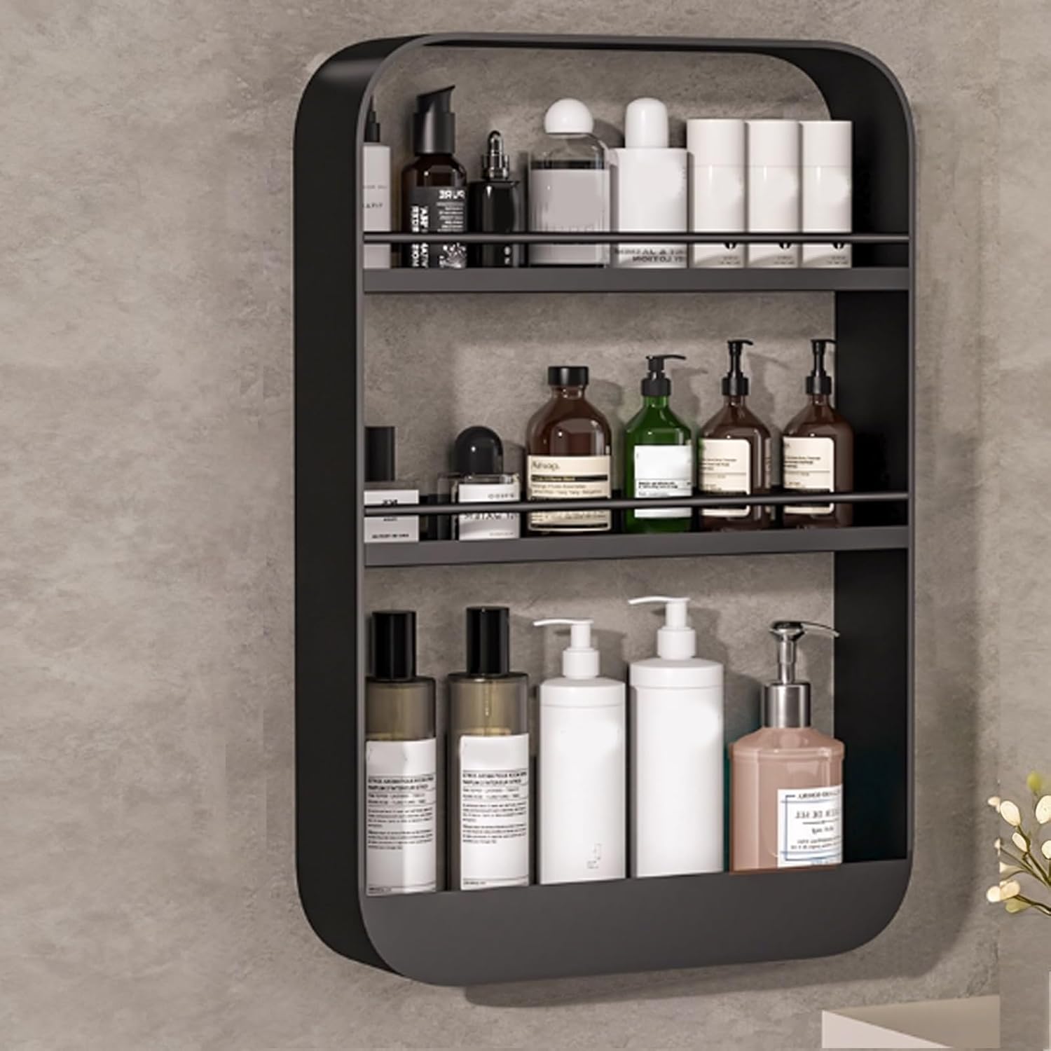 PAKMEZ Narrow Metal Storage Shelf, for Improved Space Utilization, Easy Assembly, Easy to Clean, Space Saving, for Kitchen, Dining Room, Living Room, Home Office(Black,40 * 10 * 60cm/15 * 3 * 23in)