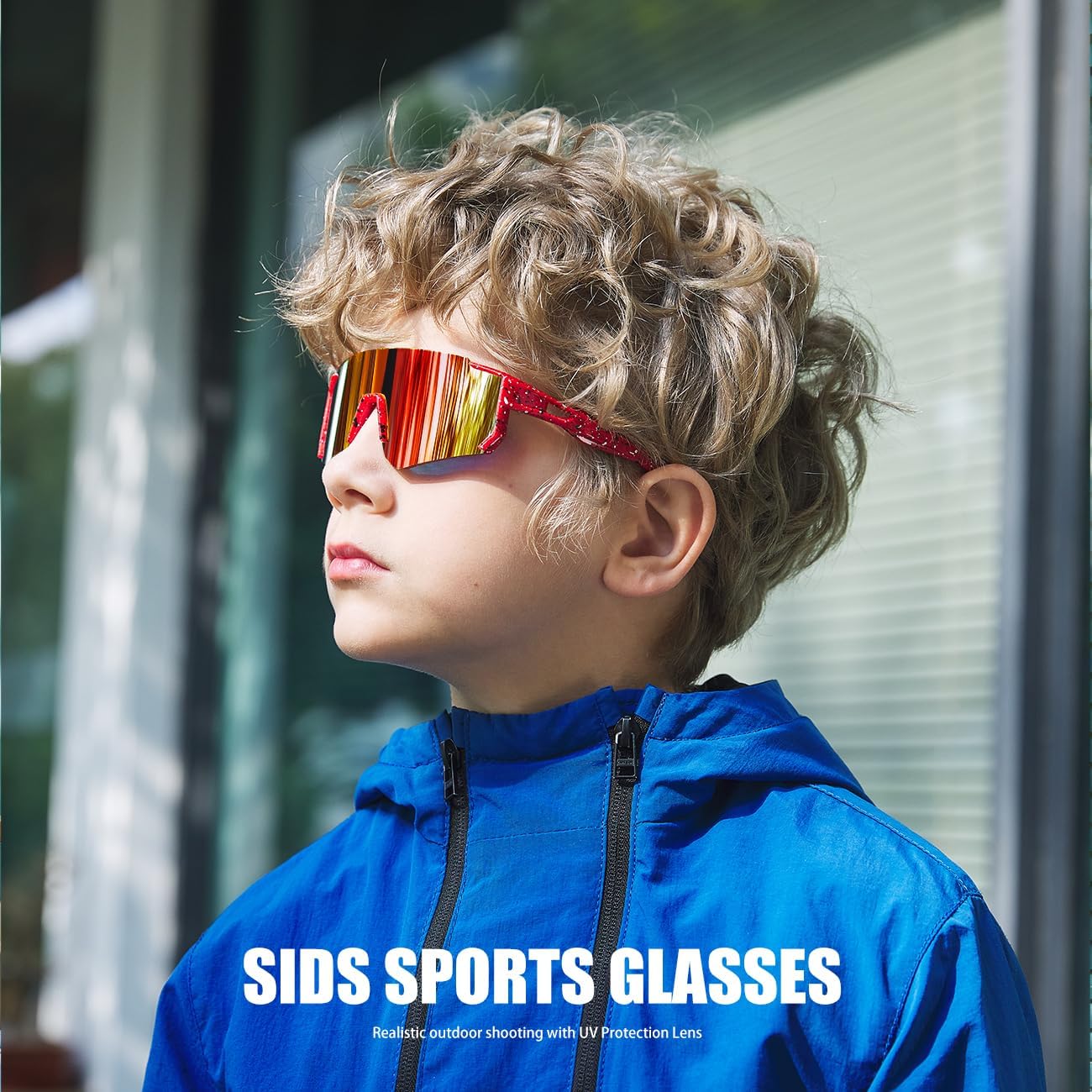 okulary przeciwsłoneczne dla dzieci, sportowe okulary przeciwsłoneczne młodzieżowe baseball dla chłopców dziewcząt ochrona UV