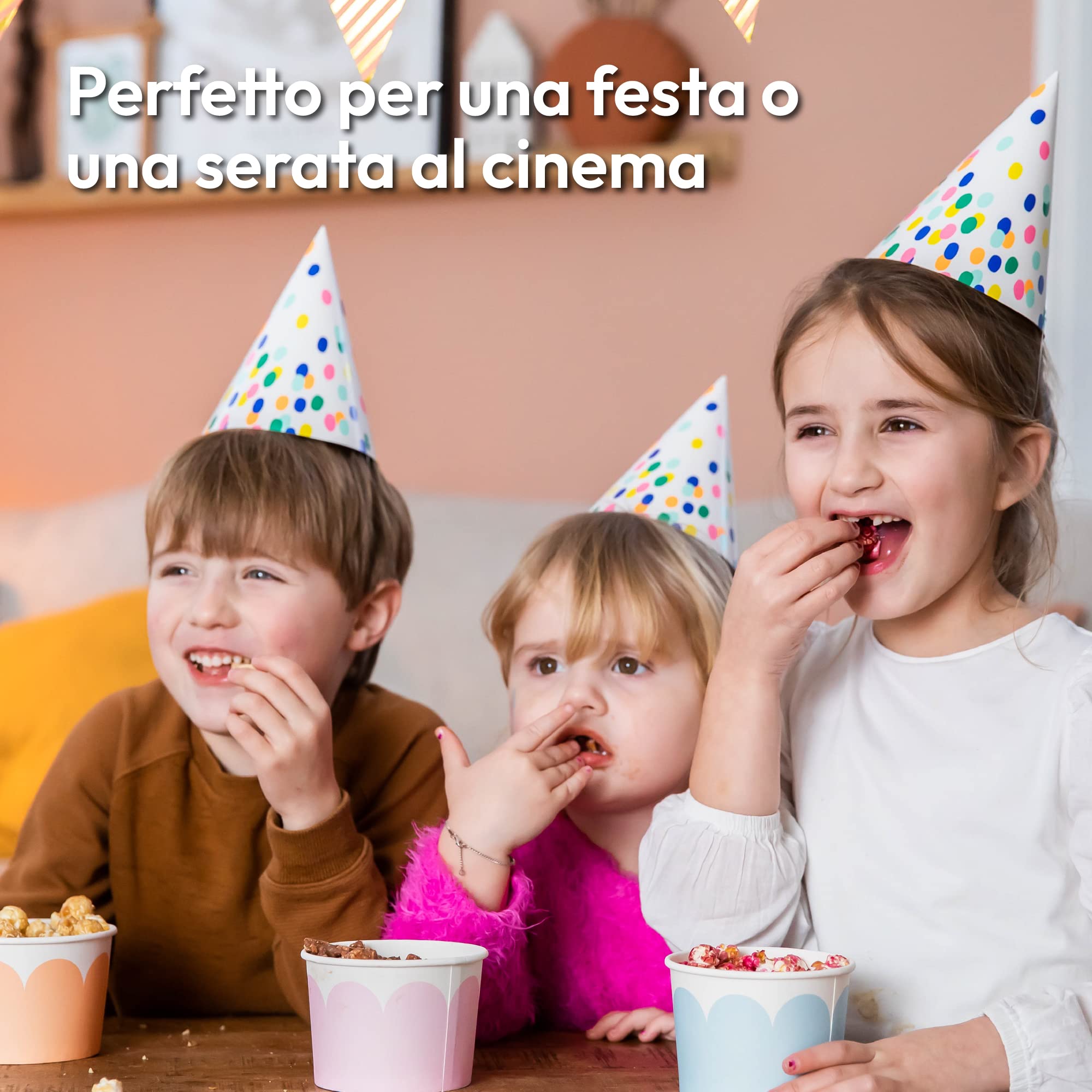 Gadgy Macchina Popcorn | Macchina per Pop Corn ad Aria Calda l Preparazione Salutare, Senza Olio o Grassi l Macchina Pop Corn con Misurino e Coperchio Superiore Rimovibile l Rivestimento Rosso Retrò