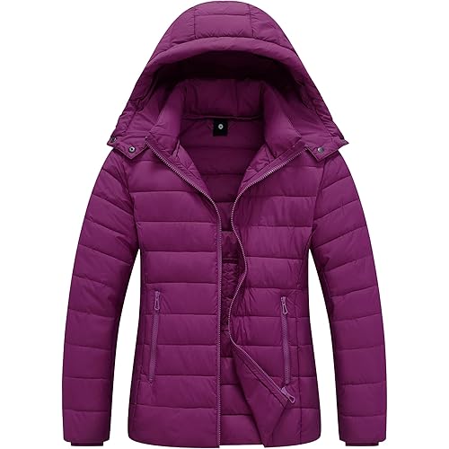 TDYPCI Women's Winter Coat Lightweight Waterproof Puffer Jacket - Quilted Short Down Coat for Women, Warm Winter Jacket