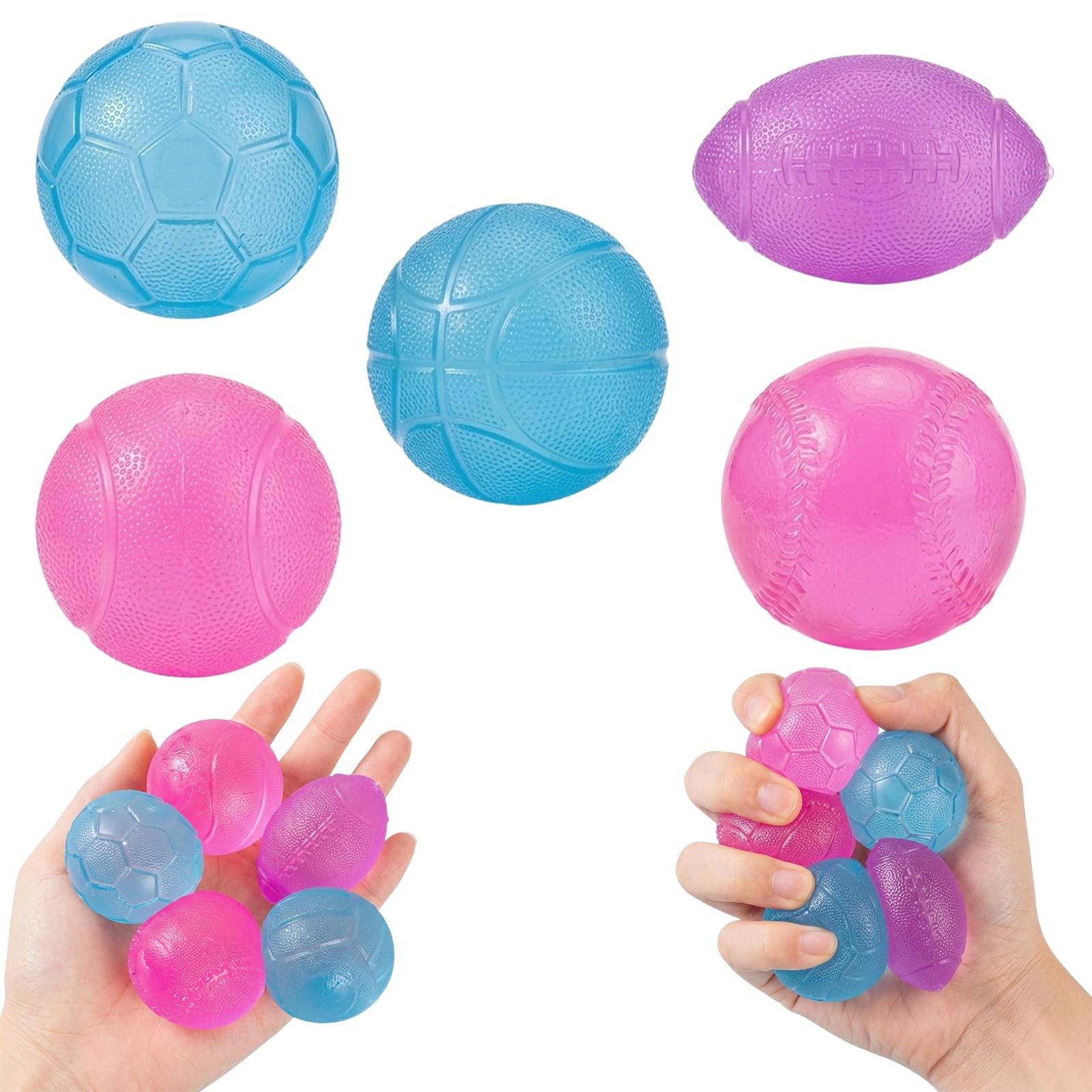 5PCS Stress Balls,Squishy Stress Ball,Stress Reducing Ball, Stress Relief for Office Use, Different Ball Shapes Help Everyone Relieve Stress
