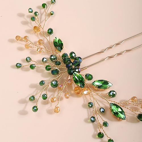 Miniatura 6 de Xerling Brides - Broche para el pelo con diamantes de imitación de boda, con cristales negros, para niñas y flores, accesorios para el cabello