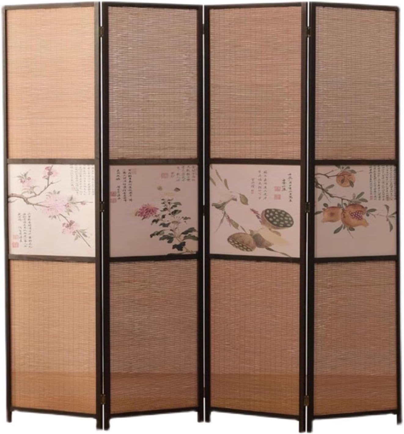Room Dividers and Folding Privacy Screens, Freestanding Partition Screen, for Patio Farmhouse Teahouse, Living Room Separator 3/4/5/6 Panel(4 Panels 180cm/71in H)