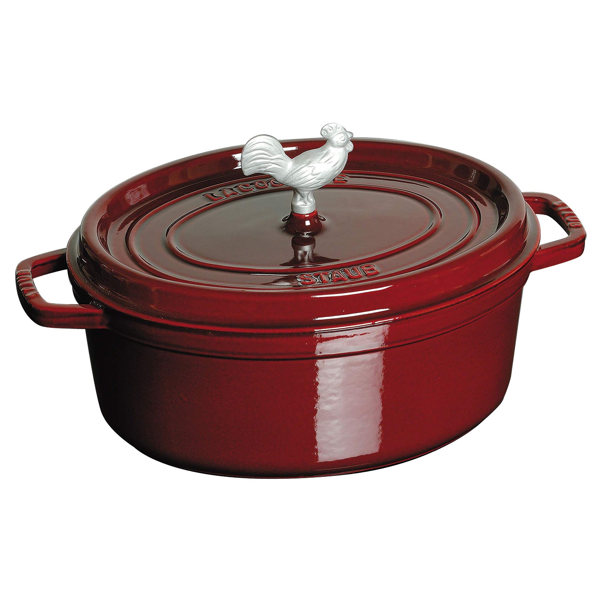 Amazon.com: Staub Cast Iron 5.75-qt Coq au Vin Cocotte - Grenadine