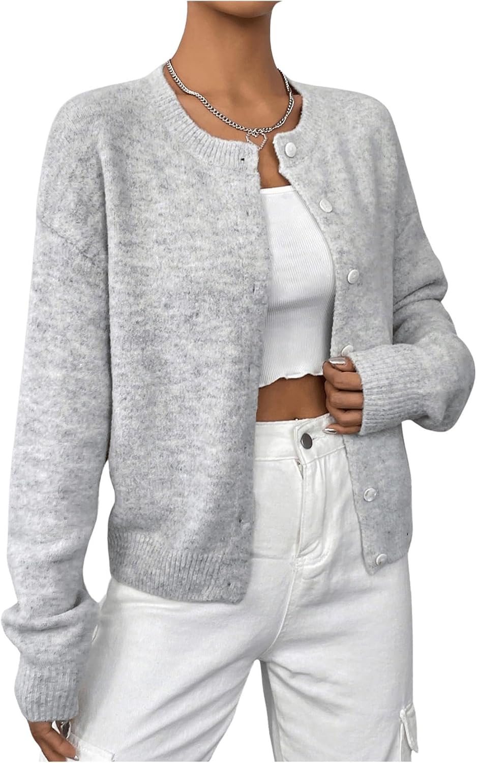 GORGLITTER Women's Button Up Knit Cardigan Open Front Casual Dressy Fall Trendy 2025 Cute Long Sleeve Sweater - Image 4