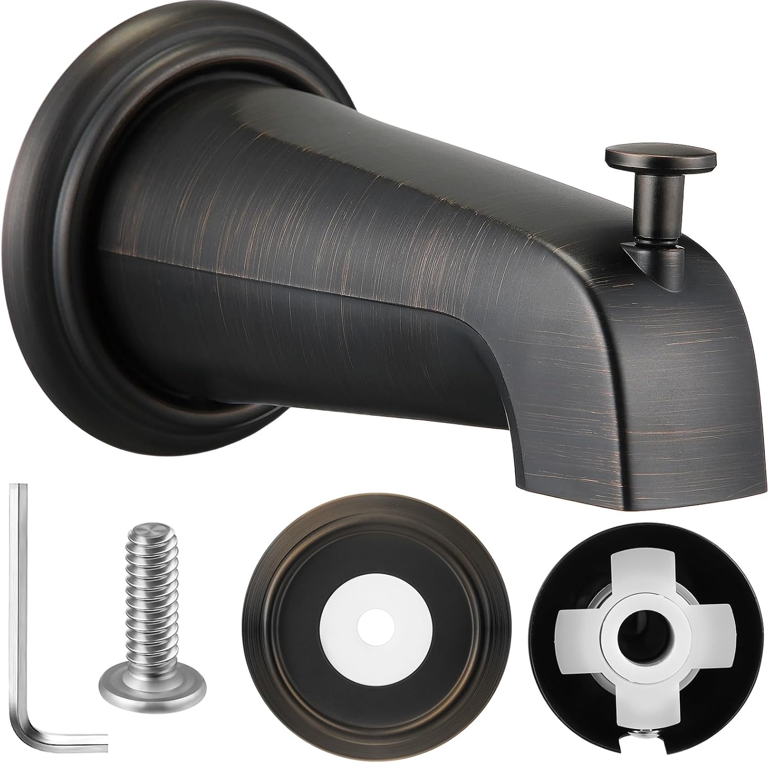 Dreyoo Oil Rubbed Bronze Slip-On Diverter Tub Spout for Kohler GP85556-CP - Fits 1/2" Copper Pipe w/ Gasket & Ring