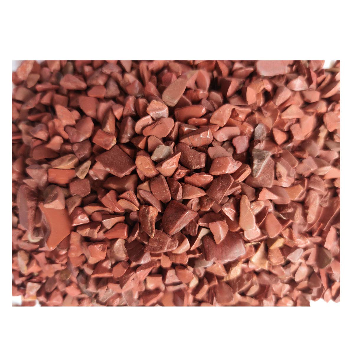 9Dzine Healing Crystal Chips for Vastu Natural Red Jasper Chips Stone 50 Gm Red Jasper Crystal Stone Chips Dust Raw Rough Stone for Reiki Healing Meditation