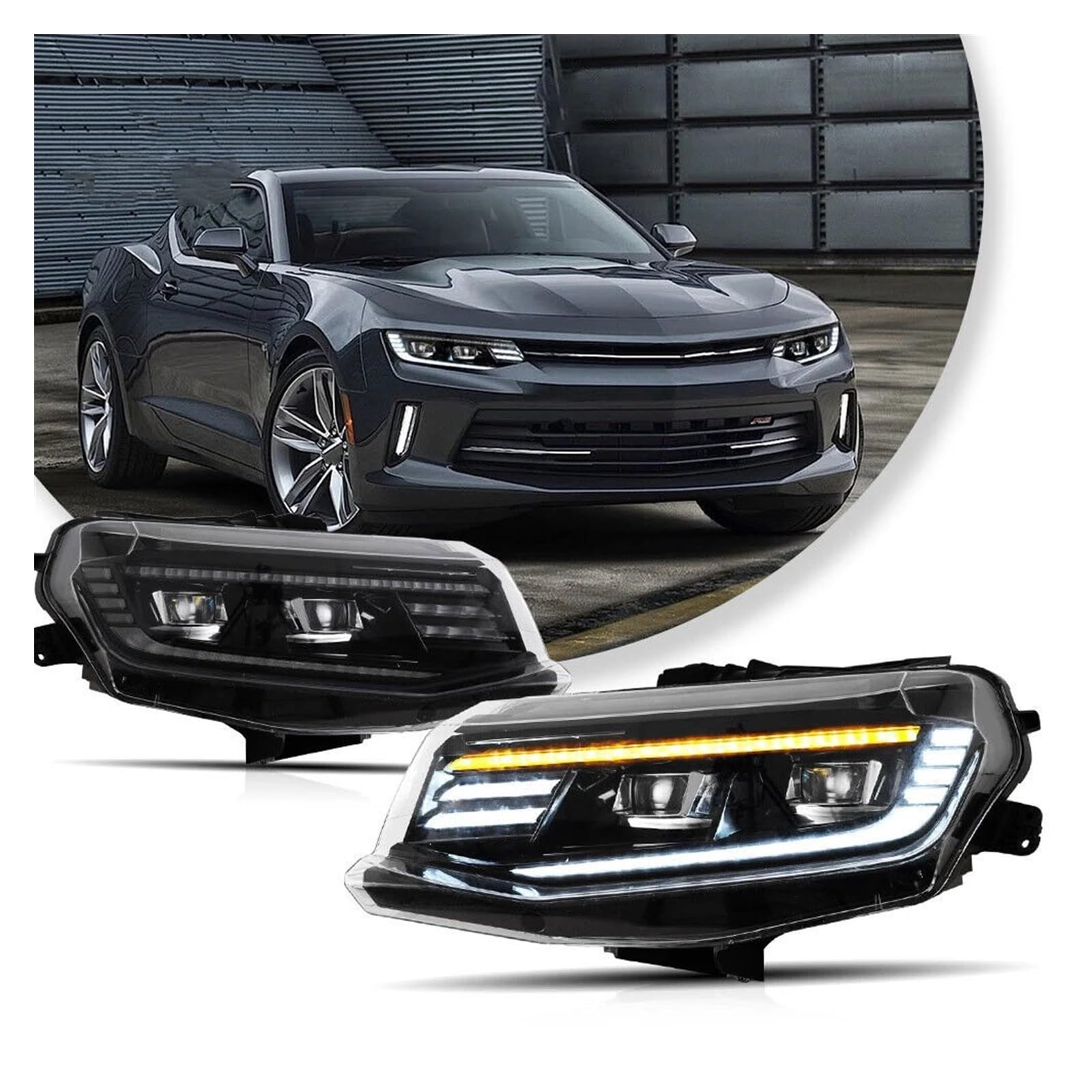 Amazon.co.jp: 車のヘッドランプ ペアシボレーカマロ 2016 2017 2018