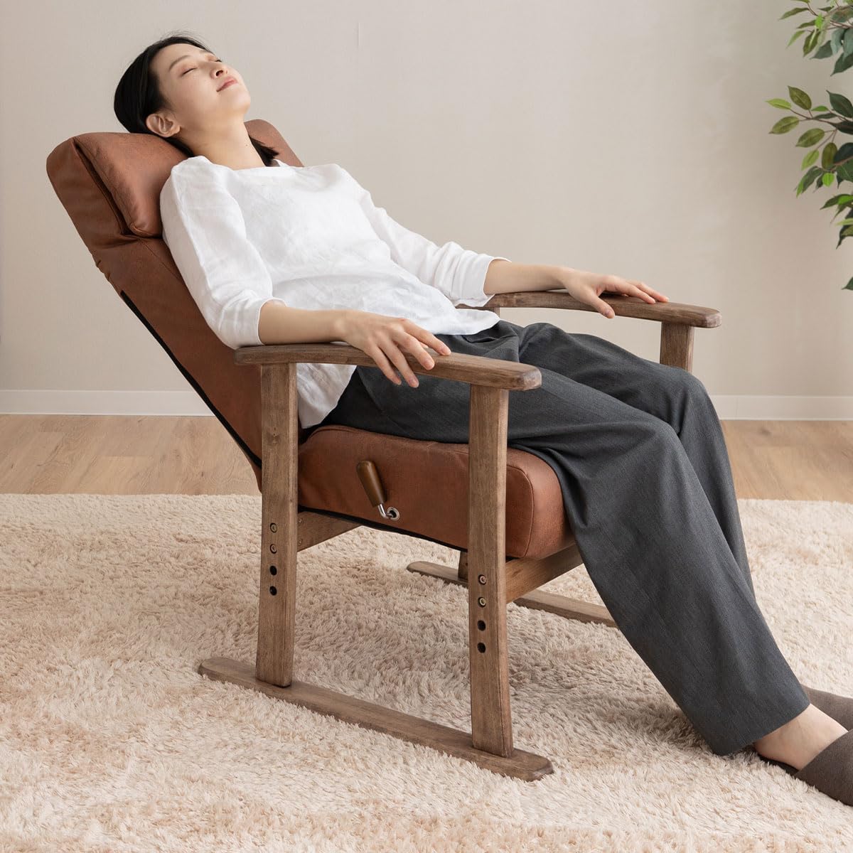 パーソナルチェア 高座椅子 幅56cm S ブラウン パーソナルチェア 高座椅子 幅56cm S ブラウン