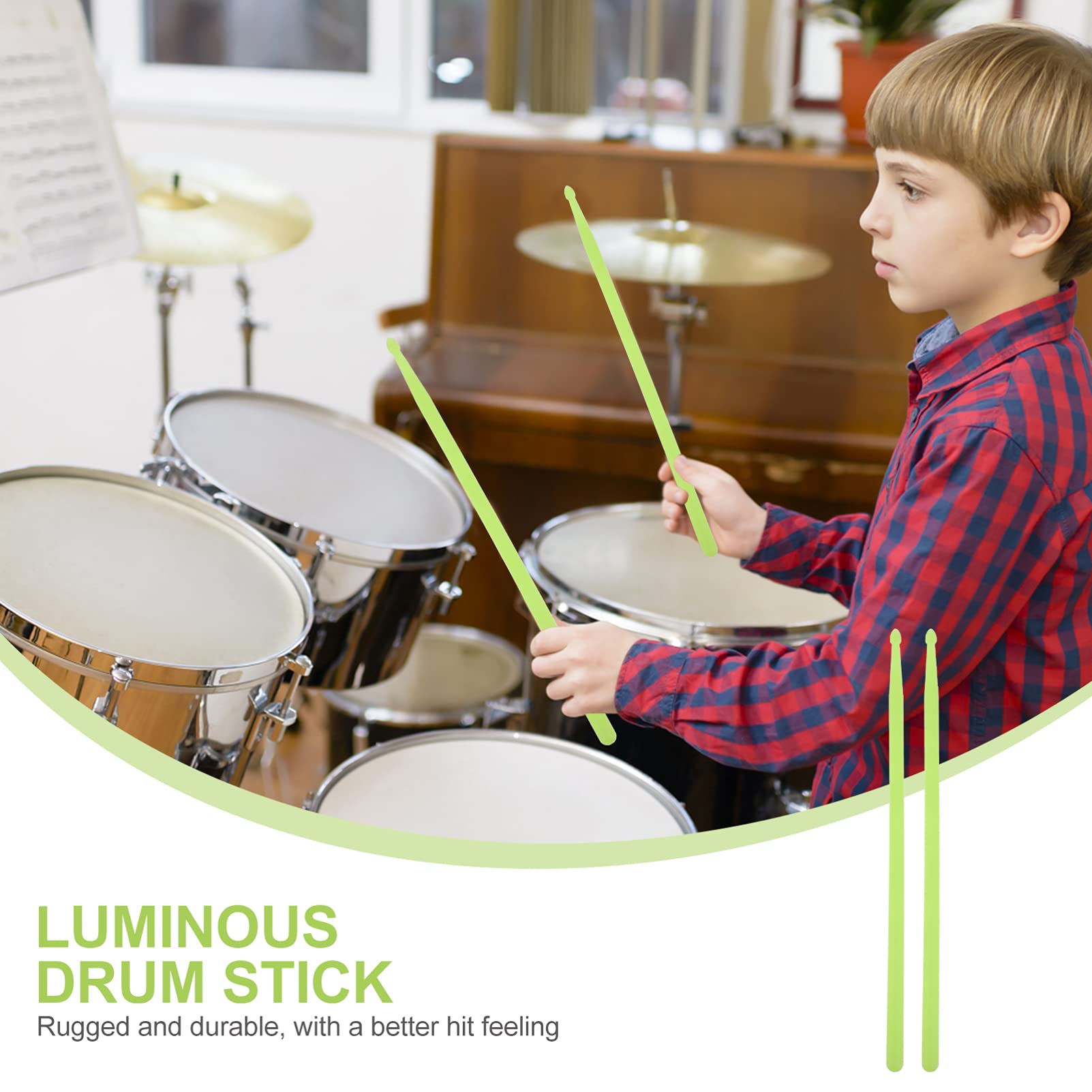 Abaodam Carbonfaser Drumsticks - Langlebige Schlagzeugstöcke 41cm