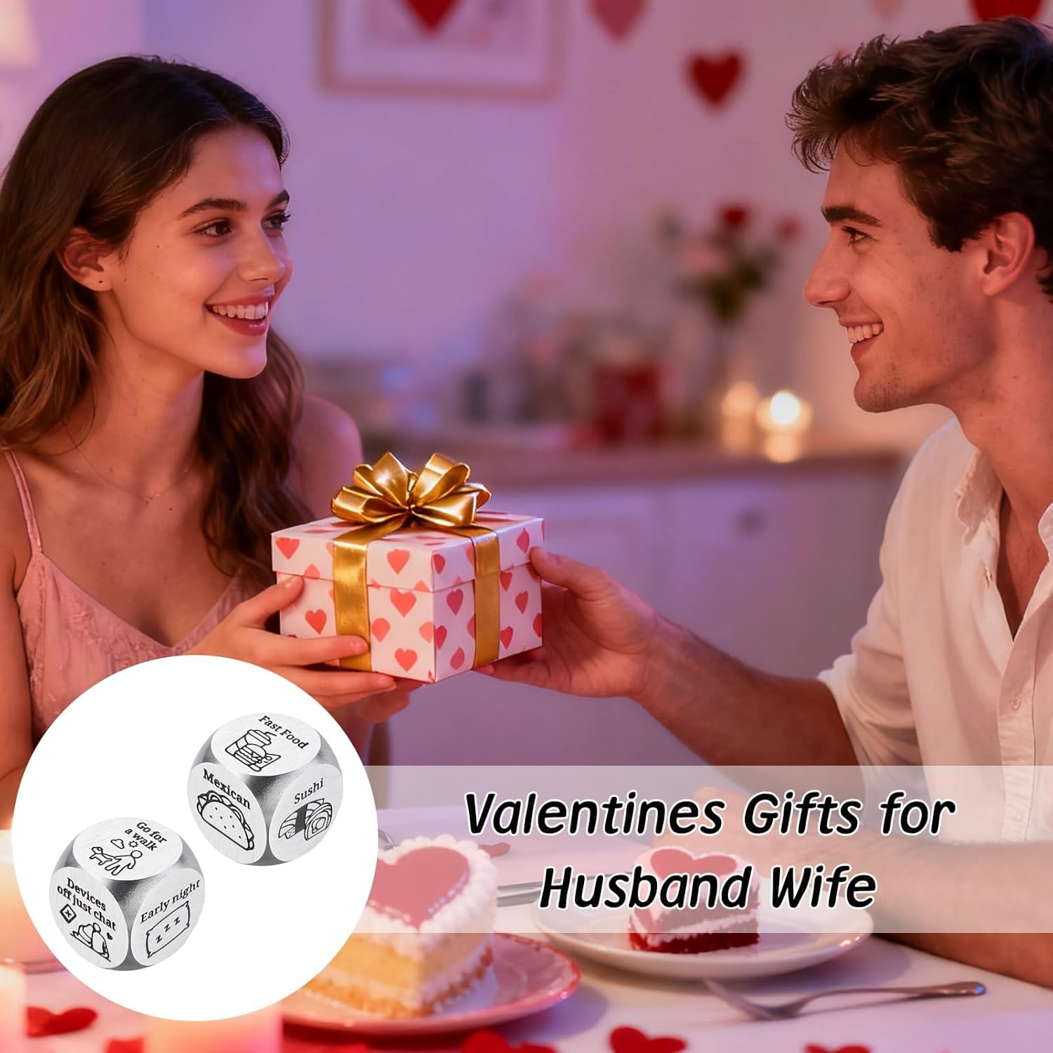 10th Tin Anniversary Wedding Gifts for Her Him Funny Valentines Gift for Couple Date Night Gifts Him Her Anniversary Presents Couples Date Night Gift Food Decision Dice Easter Basket Stuffers for Him